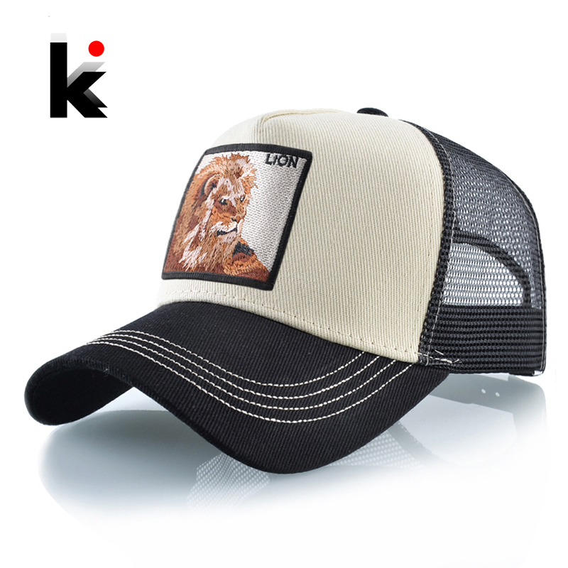 Streetwear Brand Beanie - ヒップホップ野球帽ライオン刺繍パッチスナップバックストリートトラック運転手キャップ男性女性ドレイク野球帽子四季帽子