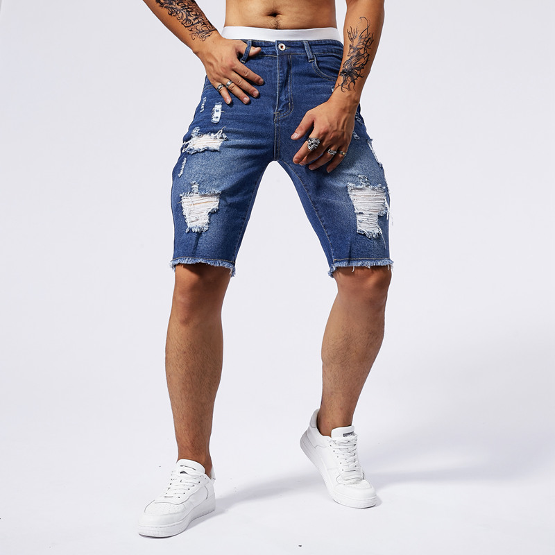 2025 夏の新メンズリッピングデニムショーツファッションヴ - Streetwear Brand China のレビューと価格