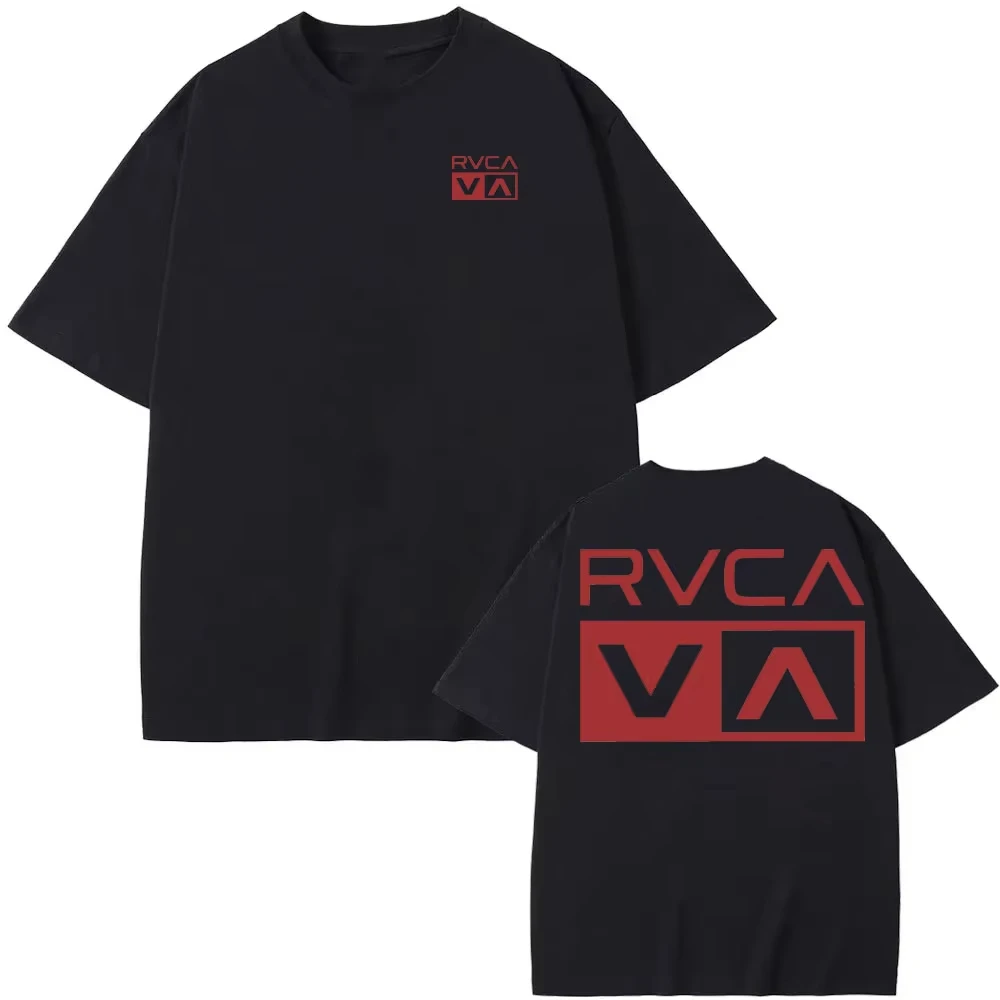 RVCA Tシャツ黒 Tシャツ夏の綿 Tシャツ夏半袖ファッシ - Streetwear Brand Shirts のレビューと価格