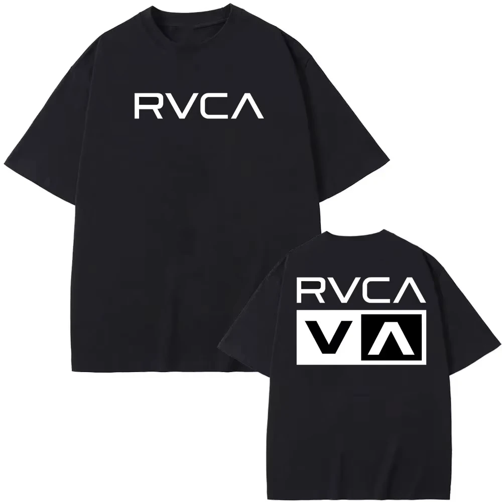 RVCA Tシャツ黒 Tシャツ夏の綿 Tシャツ夏半袖ファッシ - Streetwear Brand Shirts のレビューと価格